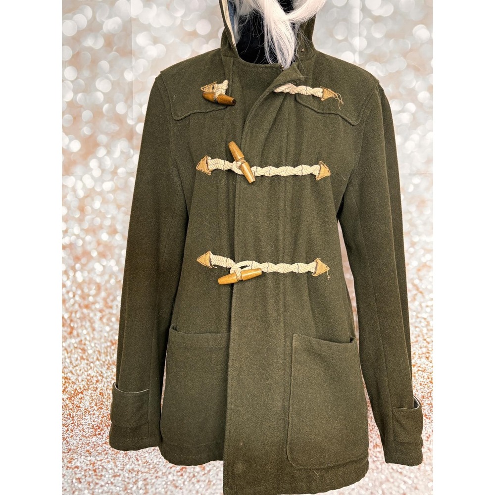 ASOS WOOL MIXED WOOL DUFFLE COAT-Khaki Color~Warm and stylish!